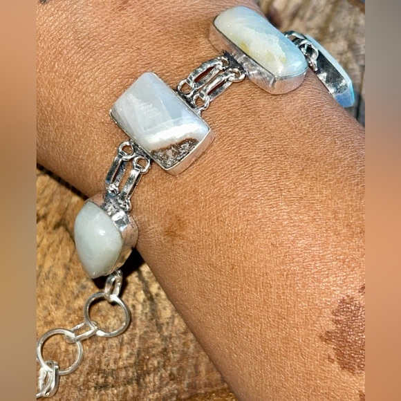 Blue Green Hemimorphite Bracelet 6 1/2”- 7 1/2” - Picture 1 of 11